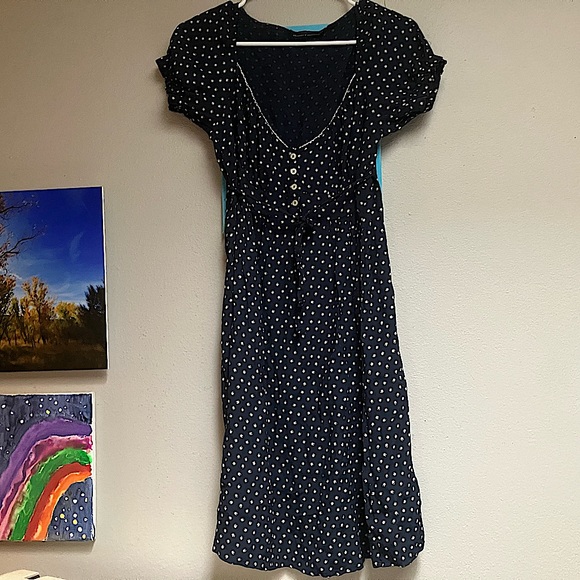 Brandy Melville Dresses & Skirts - Brandy Melville, size small (fits XS and M), navy blue with polka dot flowers.